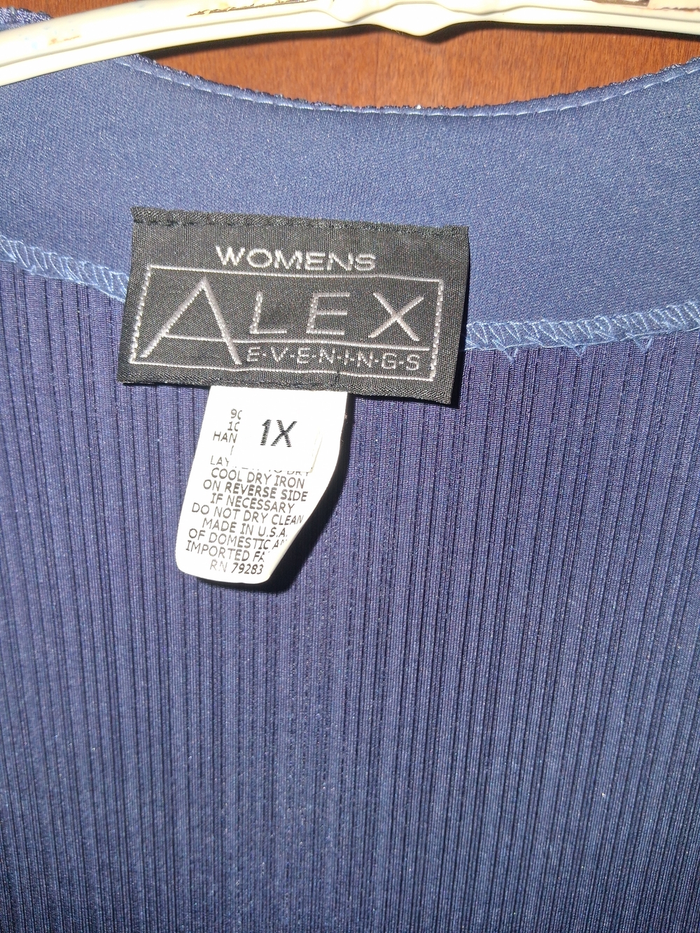 Alex Evenings Glittery Royal Blue Pleated Evening Top - Picture 6 of 6